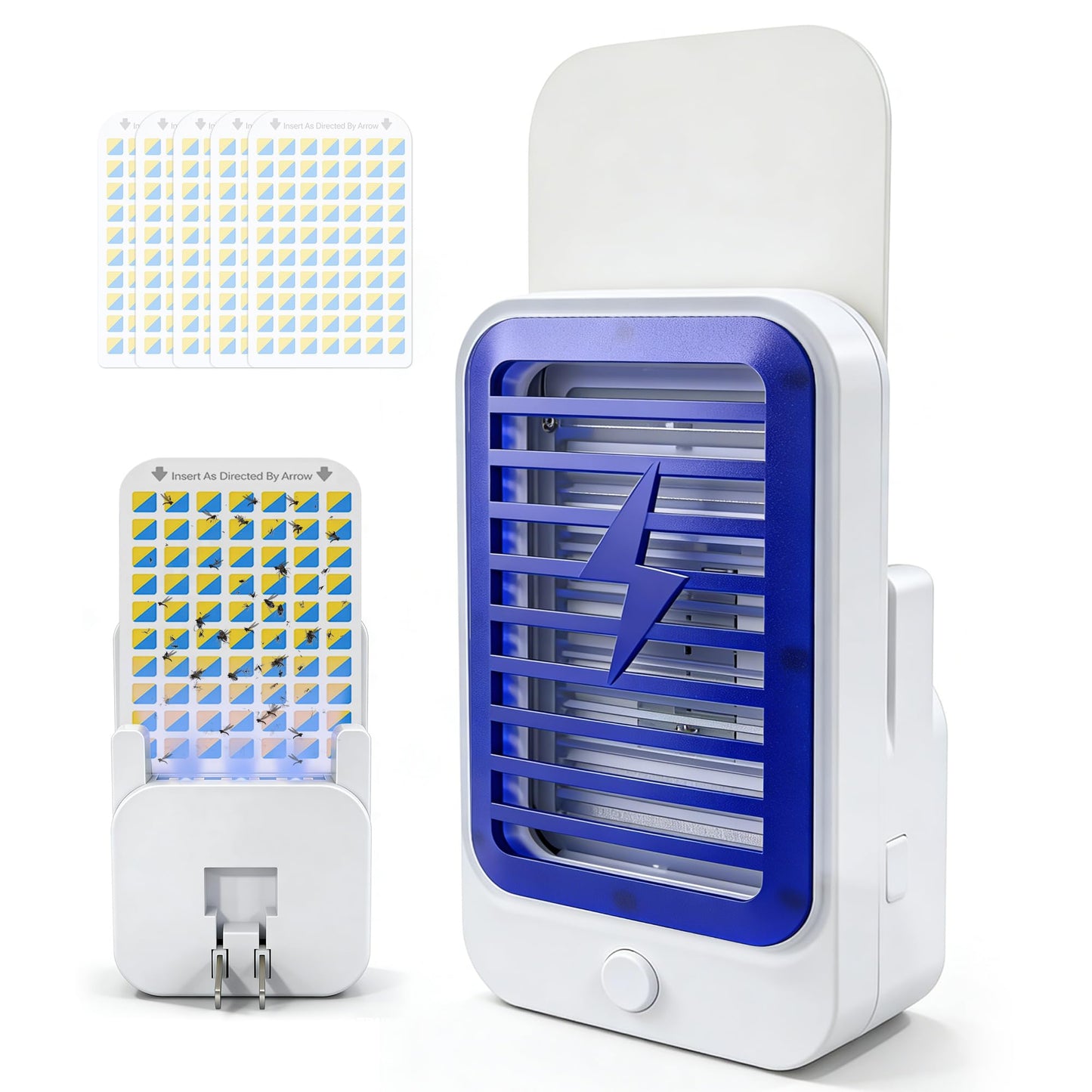 2-in-1 Electric Mosquito Zapper & Night Light | Chemical-Free Bug Zapper with Repellent Sticker Slot for Home, Bedroom, Baby Room & Travel