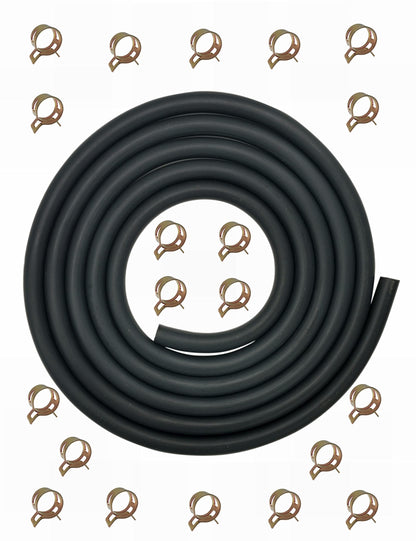 YAMAKATO 10 Feet 5/16 Inch ID Fuel Line Hose Rubber w/ 20 Clamp