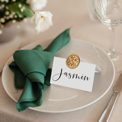 UNIQOOO Wax Seal Stickers - 3D Flower Wedding Invitation Envelope Seal Sticker, 50 Pcs Self- Adhesive Stickers, Perfect for Invitation, Christmas, Gift Wrapping (Anti Gold)