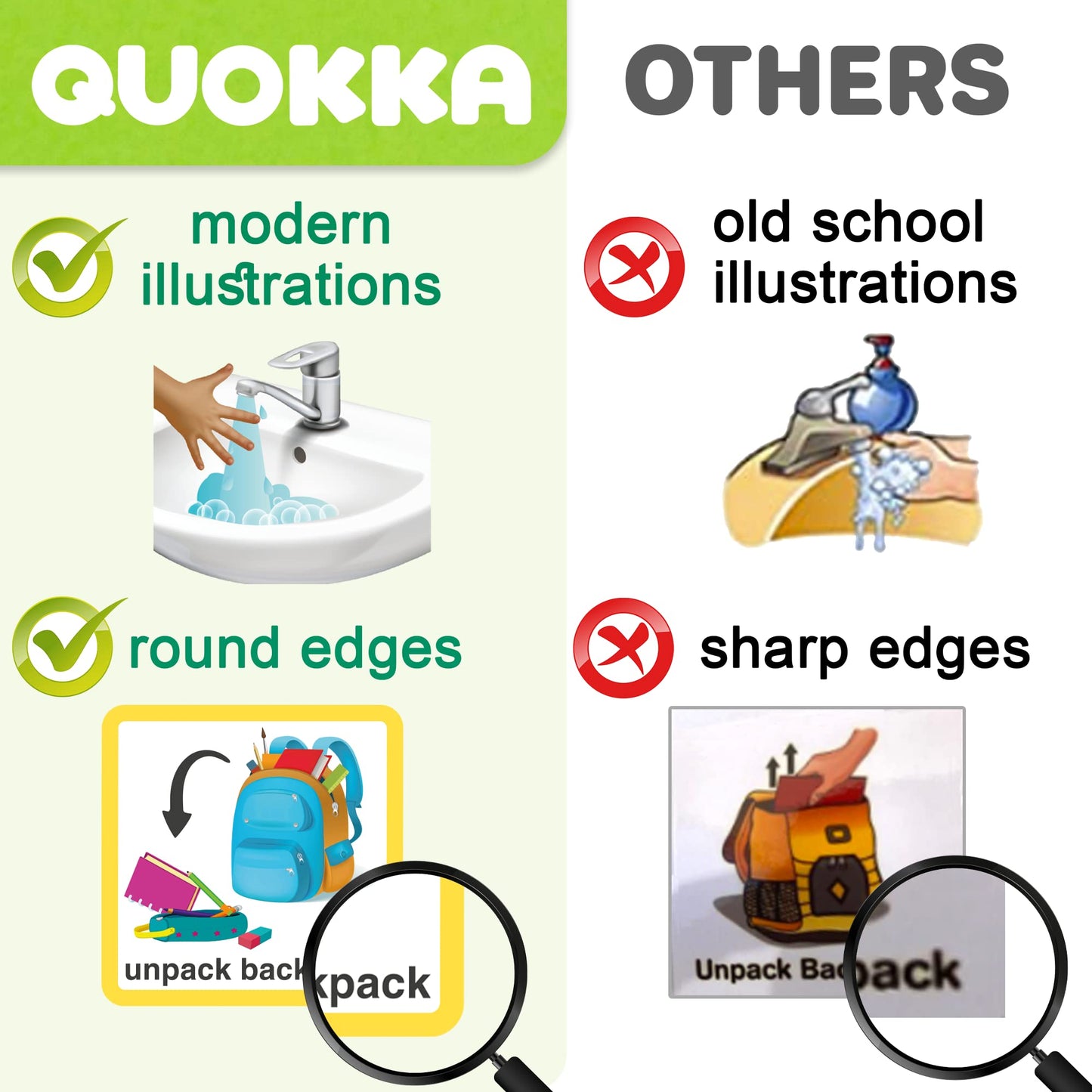 QUOKKA 95 Reward Chore Chart Cards for Multiple Kids - Toys for Autistic Children Age 5-7 ADHD Tools - Kids Autism Behavior Visual Schedule - Routine Responsibility Board Autism Learning Materials