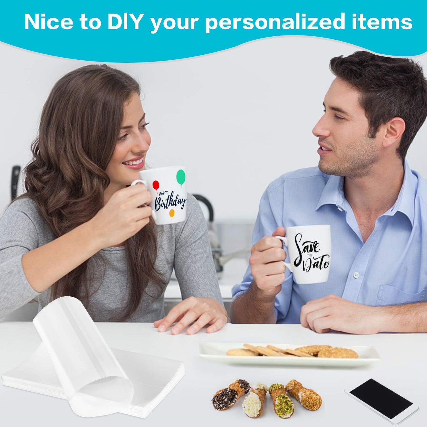 CHEUNGHAO 70 PCS Shrink Wrap Bags for Sublimation – 7 Different Sizes White Sleeves for Tumblers, Mugs, Cups, Bottles,Pen – Durable Shrink Film for Heat Press, DIY Crafts & Customizing