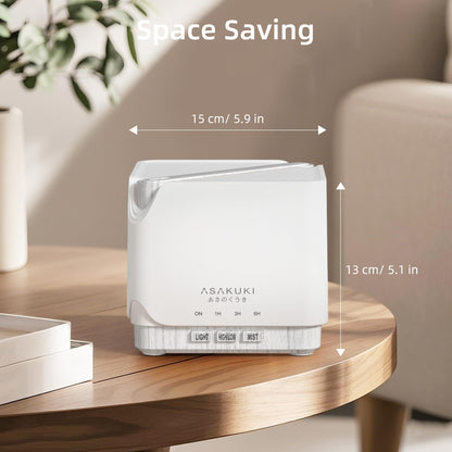 ASAKUKI 700 ml Essential Oil Diffuser, Multifunctional Ultrasonic Aromatherapy Fragrant Oil Vaporizer Humidifier with Timer, Auto-Off Safety Switch, and 7 LED Light Colors (White Wood)