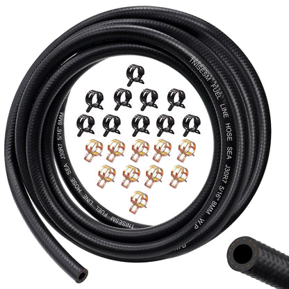 Tnisesm 5/16 Fuel Line Hose NBR Rubber 10FT 200PSI J30R7 for Fuel Systems Engines Tube Hose