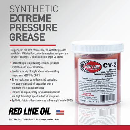 Red Line 80401 CV-2 Synthetic Grease - 14 oz. Jar