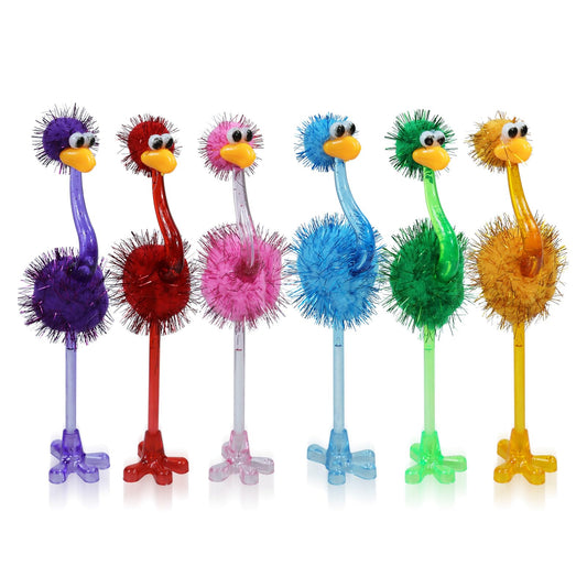 Auch 24 Pcs Flamingo Novelty Pens Funny Fluffy Flamingo Pen Fun Pens, Feather Plastic Signing Ballpoint Pens for Birthday Easter Basket Christmas Stocking Stuffers, Black Ink (24 Flamingo Pens)