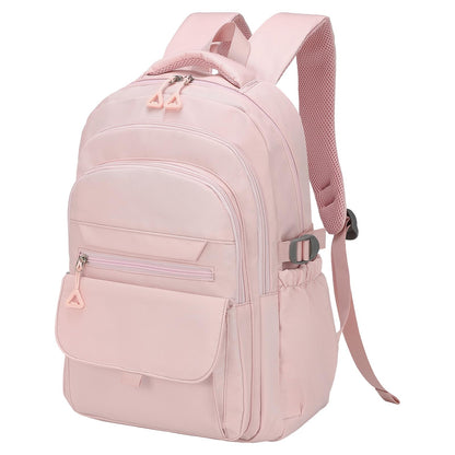 SUIKIHUM Aesthetic Daypack Backpack, Water-Resistant 15.6" Laptop Backpack for Women and Men, Featuring Touch-Fastener and Anti-Theft Pockets (Pink)