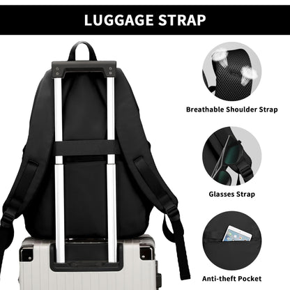 Backpack for Women Men, Lightweight School Backpack 15.6 Inch Travel Laptop Backpack Waterproof Bookbag Casual Carry-on Daypack for School Sports College Travel, Black