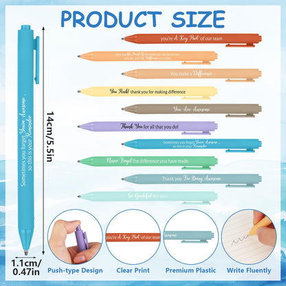 20 Pcs/10 Set Employee Appreciation Gifts Bulk Inspirational Spiral Notebook Journal with Motivational Ballpoint Pens Thank You Notepads Gift for Staff Coworker Teacher Colleagues Nurse