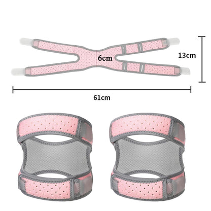 Patellar Tendon Support Strap, Dual Knee Brace with Silicone Insert, Adjustable Compression Neoprene Knee Strap for Running, Arthritis, Jumper, Tennis Injury Recovery - 1 Pair, Pink