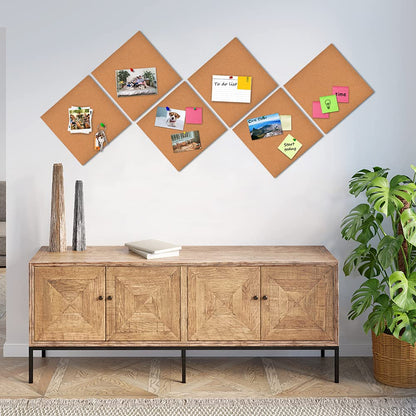 YCCYYCCY 30cm x 30cm Self-Adhesive Cork Borad, 4mm Thick Cork Boards for Walls, 9 Pack Bulletin Board, Cork Board Tiles for Office, Home, School(4mm,9P,CA)