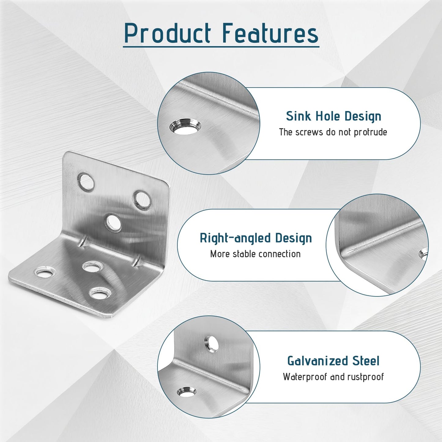 30 Pcs Heavy Duty Iron Corner Brackets, 2"x2"x2" White L Shape Corner Braces, 90 Degree Right Angle Metal Brackets for Wood Furniture, Shelves, Cabinets, Beds, DIY Projects