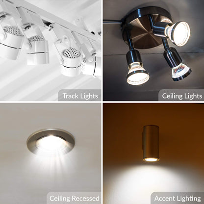 Simba Lighting LED GU10 5W Dimmable Spot Light Bulb (6 Pack) Halogen 50W Replacement MR16 Shape for Accent, Recessed, Track Lighting, 38° Beam Angle, 120V, Twist-N-Lock Bipin Base, 5000K Daylight