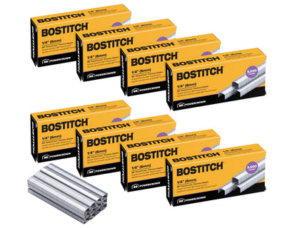 Bostitch Office B8 PowerCrown 0.25 Inch Staples, Pack of 40,000 Staples (STCRP21151/4-8), Silver