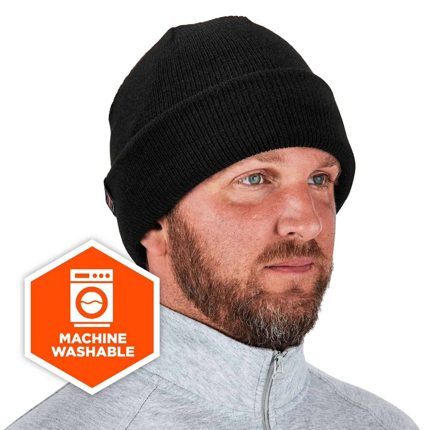 Rib Knit Hat with Zippered Pocket for Bump Cap Insert, Ergodyne N-Ferno 6811Z