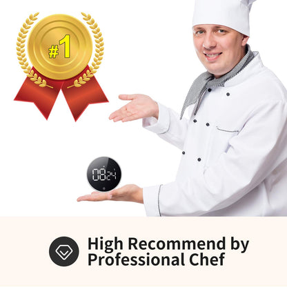 VOCOO Digital Kitchen Timer - Magnetic Countdown Countup Timer with Large LED Display Volume Adjustable, Easy for Cooking and for Seniors and Kids to Use (Deep Woodgrain)