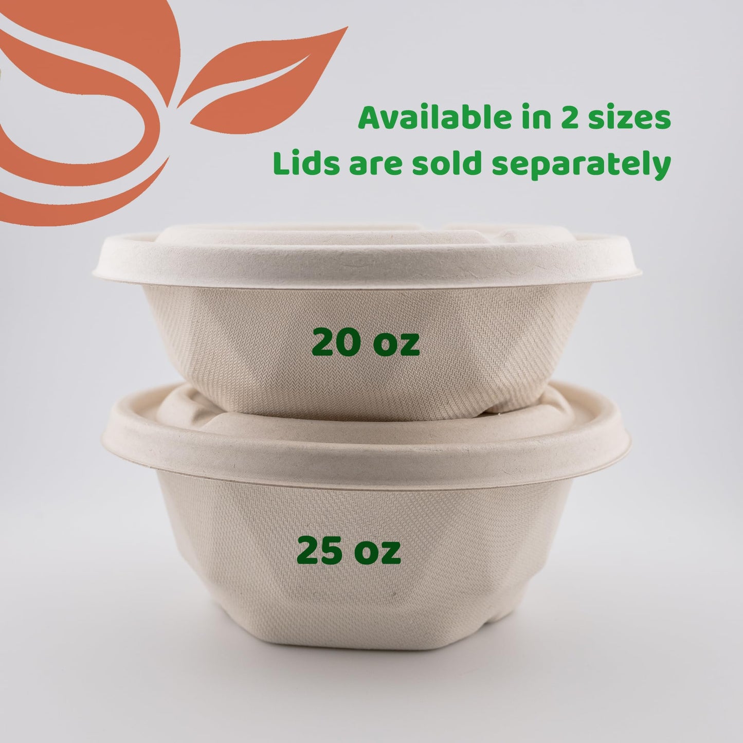 25 oz Compostable Bagasse Bowls 50 Pack – Extra Thick Biodegradable | Eco-Friendly, PFAS-Free, Microwave & Freezer Safe Disposable Bowls for Hot & Cold Food, Takeout, Catering (Diamond Pattern)
