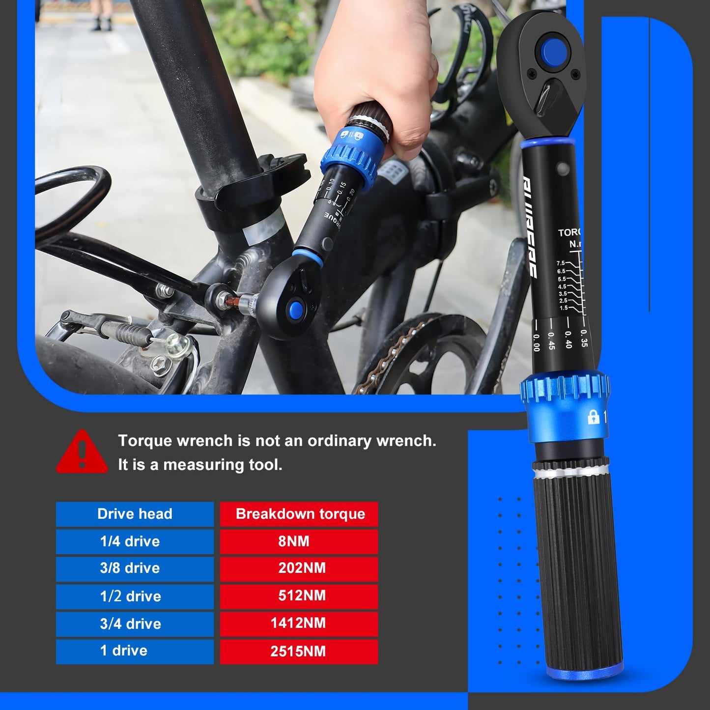 PUIBERS 1/4" Drive Small Torque Wrench, 1-8 Nm,Dual-Direction 72-Tooth Click Torque Wrench Newton Meter for Bikes, Electronics, Small Engine Repairs, and Delicate Fasteners