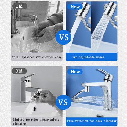 2Pcs 1080° Rotating Faucet Extender Aerator, Big Angle Swivel Extender Sink Attachment, New U Shaped Faucet Aerator for Sink Faucet, 2 Modes Sprayer - Aerator Mode & Rinse Mode