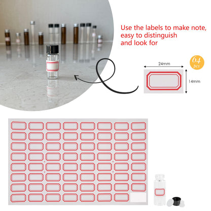 4ml Clear Glass Vials with Screw Caps and Plastic Stoppers, 1 Dram Small Liquid Sample Vial, Leak-Proof Vial, 50PCS