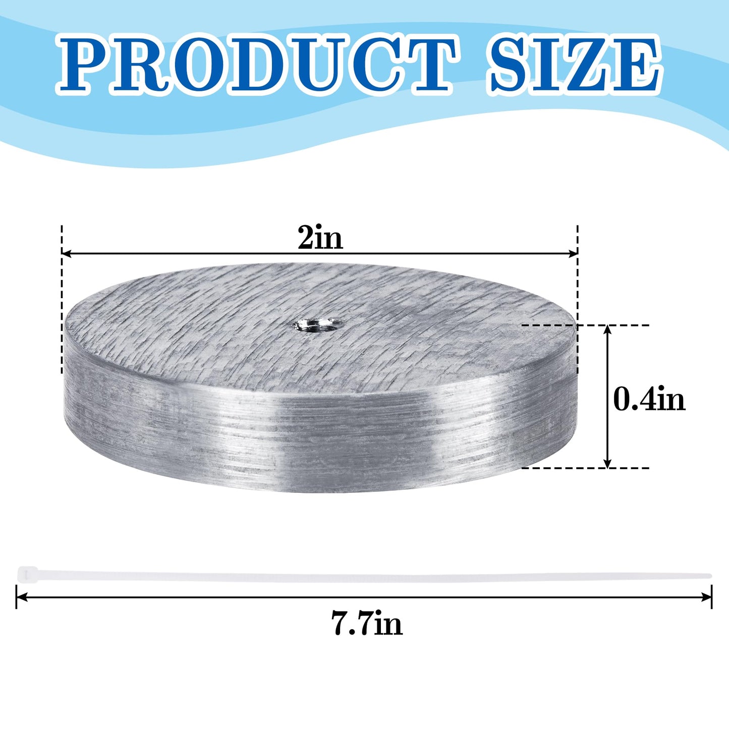 DECOHS 4 Pack Zinc Anode Plate- Zinc Anode Weight- Anti Electrolysis Sacrificial Anode with 8 Plastic Ties for Salt System Swimming Pools Against Corrosion and Electrolysis