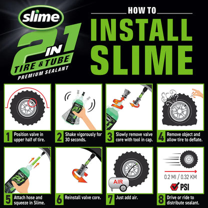 Slime 2-in-1 Tire & Tube Sealant, 946mL