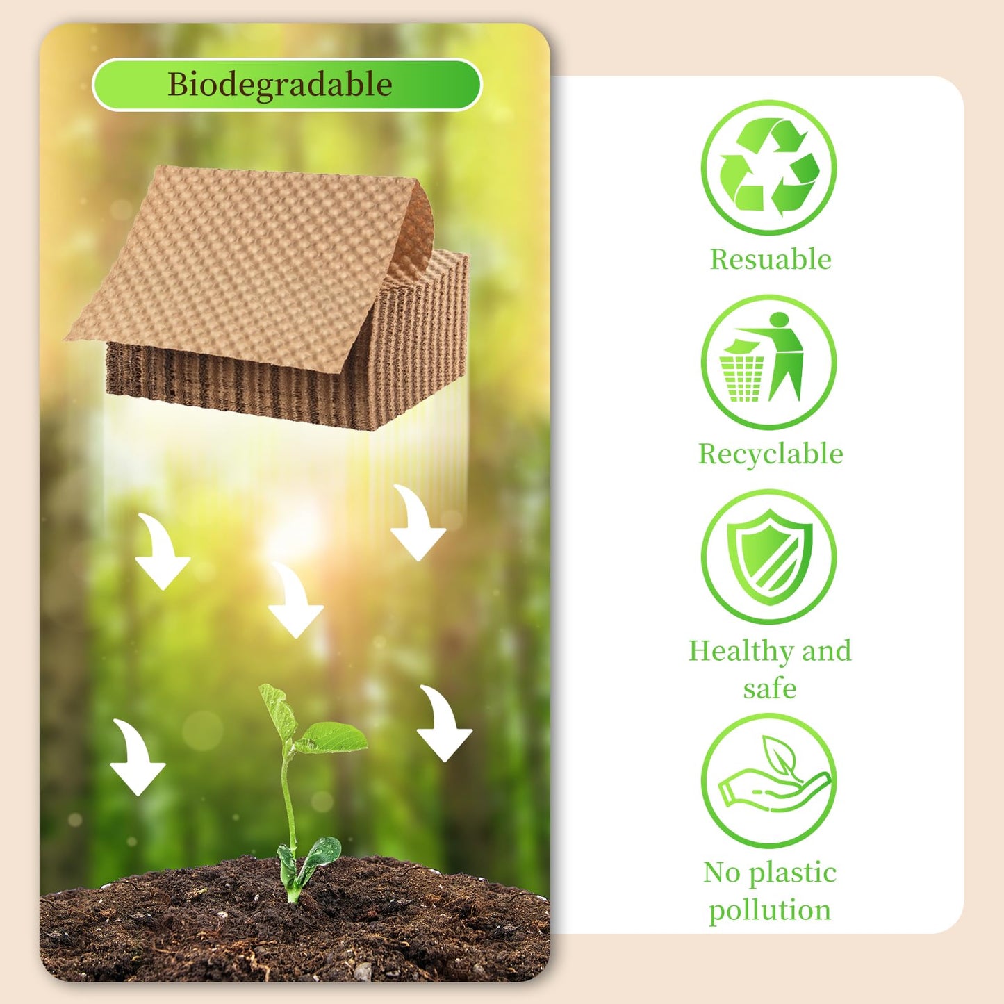 Bubble Paper Wrap 12in*98ft, Eco Cushioning Wrap, Alternative to Plastic Bubble, Packing Supplies for Moving Shipping and Storing Delicate Items