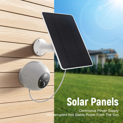 USB Solar Panel for Ring Camera - Type-C Solar Panel Charger 5v 6w with 10ft Waterproof Charging Cable, Micro-USB & USB-C & Barrel Port, IP66 Weatherproof,Includes Secure Wall Mount