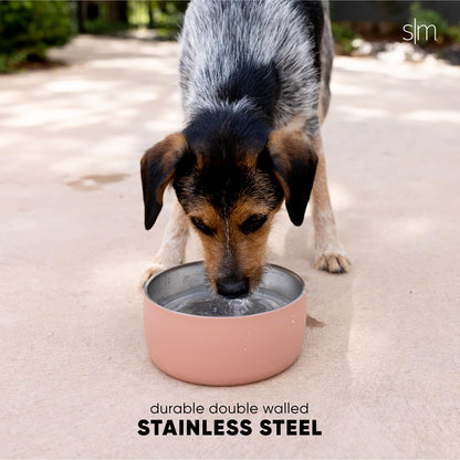 Simple Modern Stainless Steel Pet Bowl for Dogs & Cats | Insulated Stainless Steel Food Bowls for Dog Cat | Bentley Collection | Medium (32oz) | Sea Glass Sage