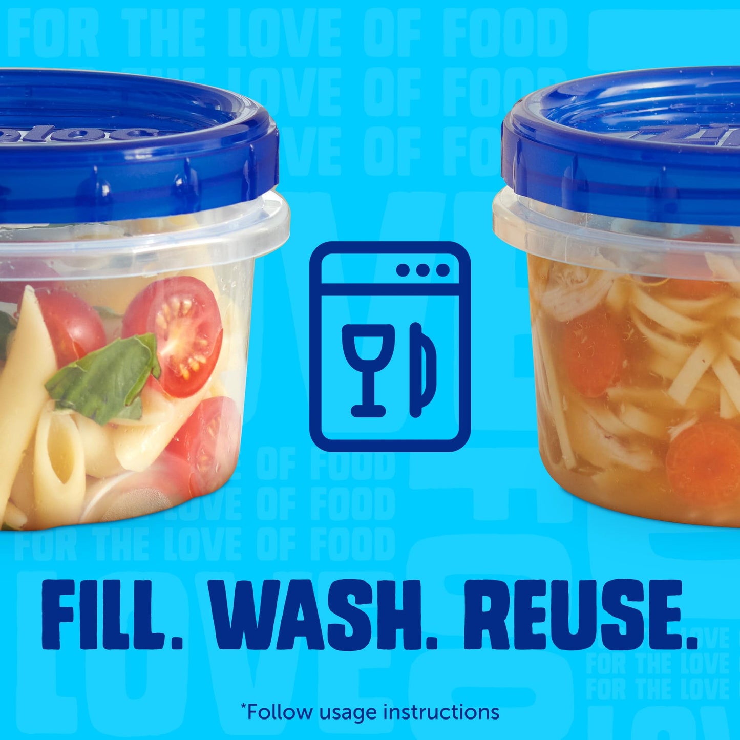 Ziploc Twist N Loc Reusable Containers, Leak-Proof Lid, Keeps Food Fresh, BPA Free, Microwave, Freezer and Dishwasher Safe Food Storage for Lunch and Leftovers, 6 Containers, 4 Cup Capacity