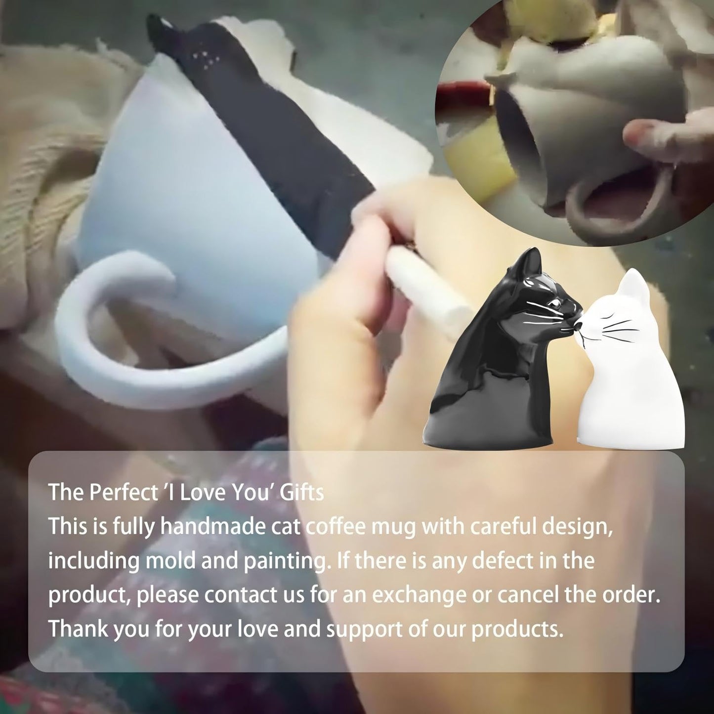Couple Gifts Cute Kissing Cat Mug Matching Couples Stuff Ceramic Coffee Mugs for Wedding Gifts Anniversary Valentines Engagement Gifts for Couples Cat Lover