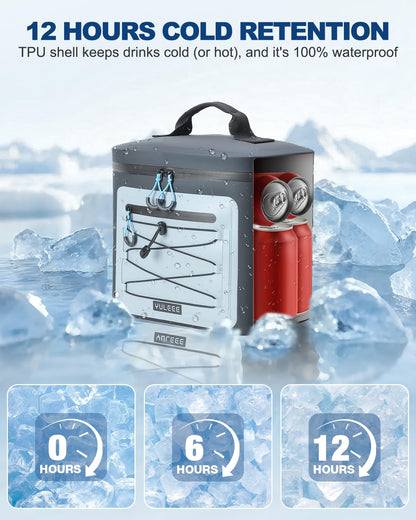 YULEEE Insulated Cooler Bag - Large Multi-Functional Picnic Lunch Bag for Men & Women, Waterproof Leakproof Perfect for Beach, Family,Travel, Camping, Work,BBQ,and Outdoor Activities-7L