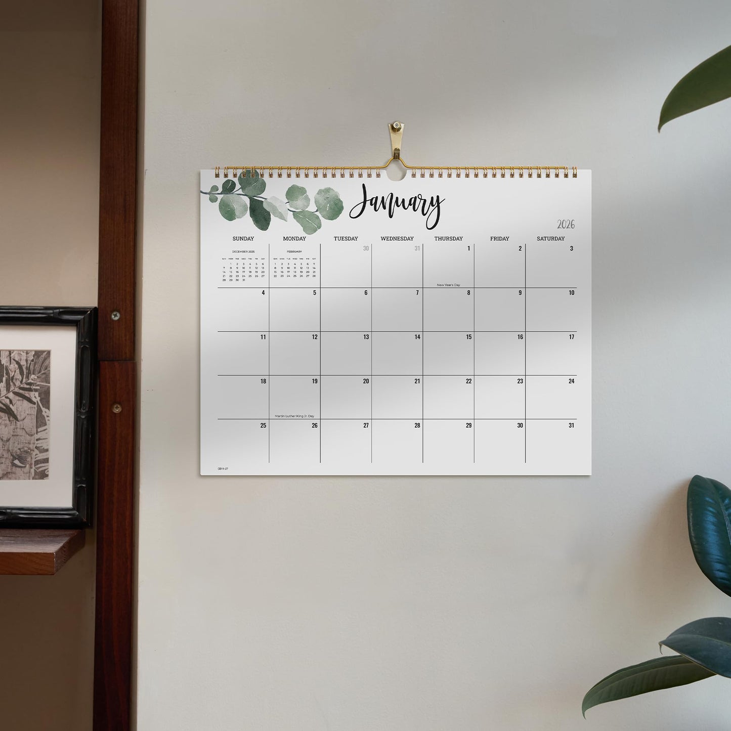 Cabbrix 2026 Year Monthly Wall Calendar, Runs from January 2026 to June 2027, Home Schooling Planner for Family and School, Wirebound, Large, 15 x 12 Inches