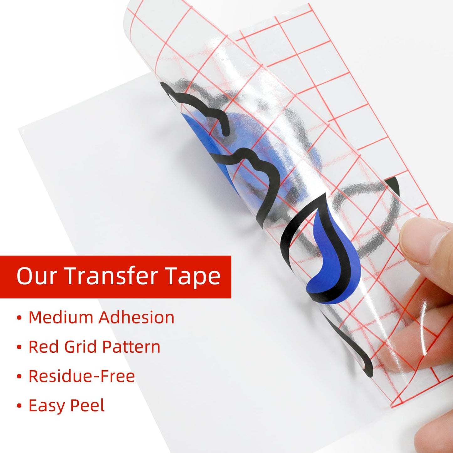 WELSTIK Clear Vinyl Transfer Paper Tape Roll - 12" x 50 ft - Clear Tape for Printable and Patterned HTV and Adhesive, Large & Small Crafts, Heat Press