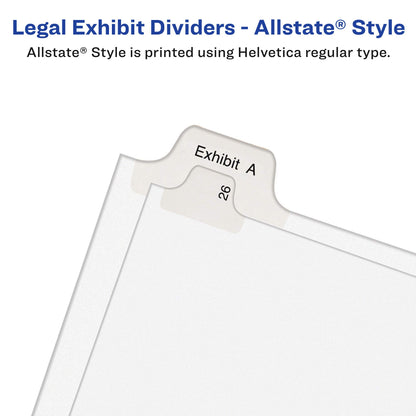 Collated Legal Exhibit Dividers - Allstate Style, 26-50