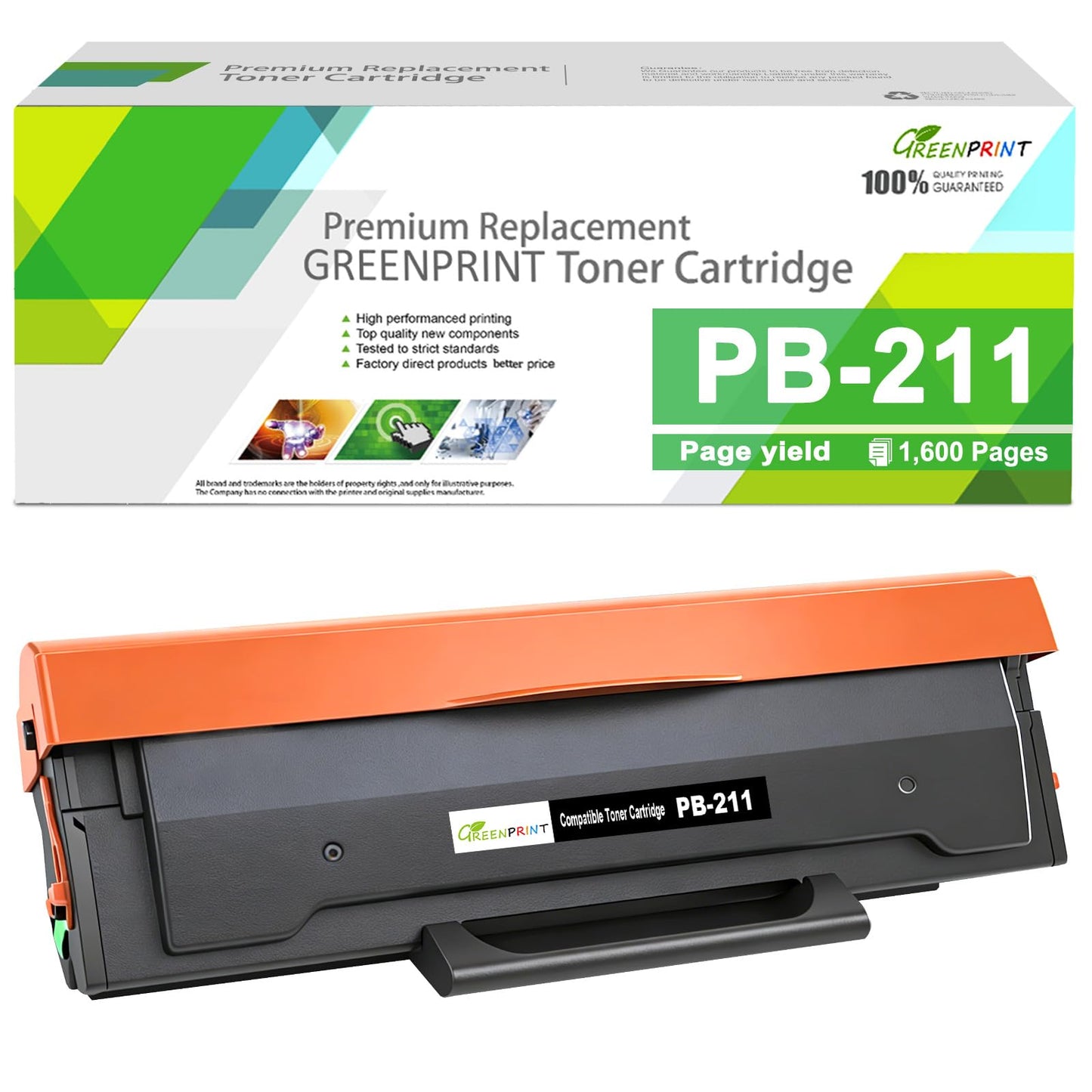 Compatible Toner Cartridge PB-211 PB211 PB 211 PB-211EV PB211EV 1600 Pages Black for Printer P2500W P2502W P2516 P2511W M6500NW M6501NW M6502NW M6550NW M6551NW M6552NW M6600NW M6602NW GREENPRINT