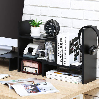 Adjustable Desktop Bookshelf Office Organizer Desk Storage Organizer Display Shelf Rack, Counter Top Bookcase