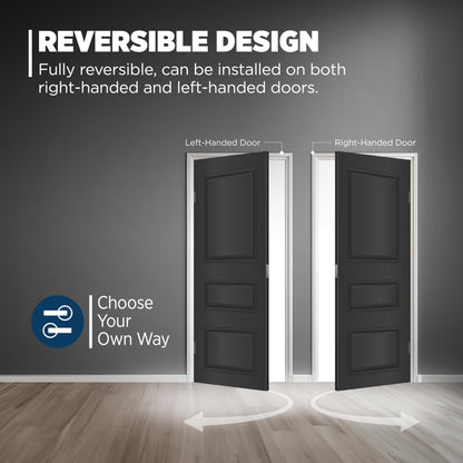 Weiser Katella Matte Black Dummy Door Handle, Reversible One Sided, Individual Closet and French Door Non-Turning Door Handle