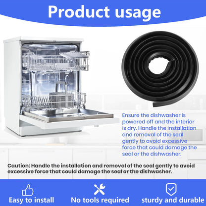Sunniswi DD62-00043A Dishwasher Front Tub Door Seal Door Gasket (Black)