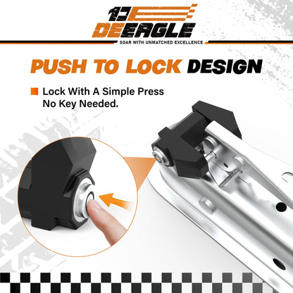 DEEAGLE Trailer Coupler Lock, Heavy Duty Trailer Hitch Lock, 1/4" Dia, 1-1/5" Span for Tow Boat RV Truck Car's Coupler with Anti-Rattle Rubber, Gold