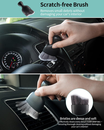 AX2V 7Pcs Car Interior Detailing Cleaning Kit, Detailing Brush Set,Clean Gel, Wash Kit, Cleaning Tools for Car,Keyboard and Interior Cleaning
