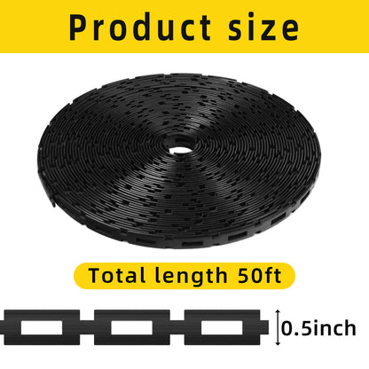 CODREE 50 FT Plastic Chain Lock Tree Tie - 1/2 Inch Wide Adjustable Tree Support Straps for Staking - Flexible Reusable Cable Plant Ties