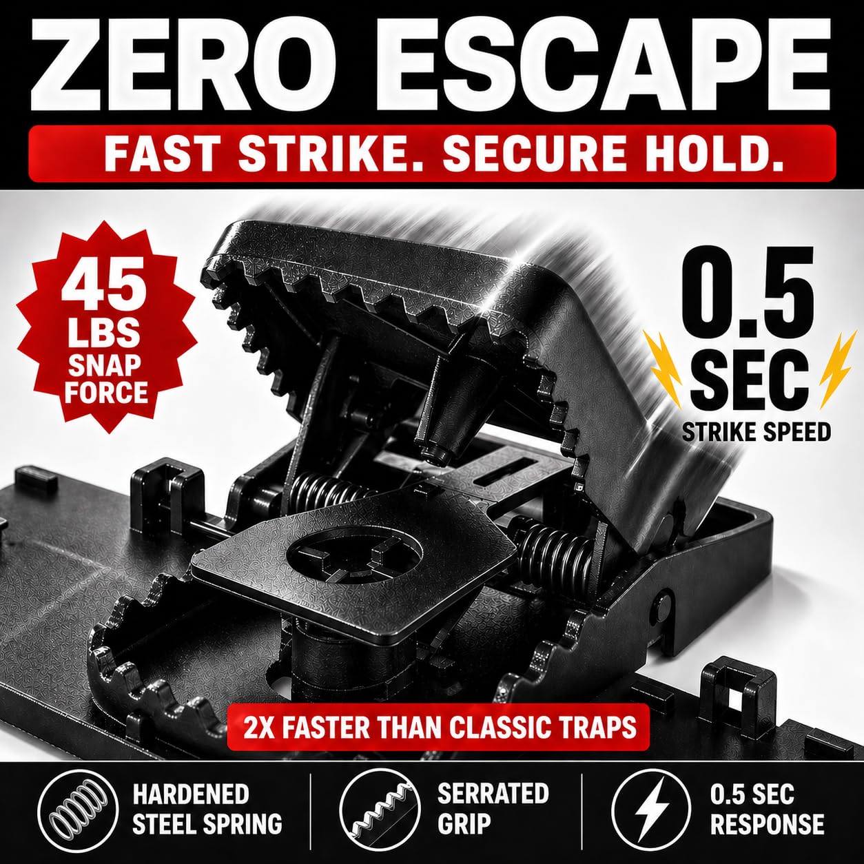 Rat Traps for Big & Large Rats Indoor & Outdoor, Big Mouse | Dual Tunneled Snap Trap | Pet & Kids Safe Design | Prevents Accidental Triggering | Reusable Heavy Duty Rat Trap that Works