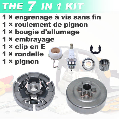 3/8" Sprocket Clutch Kit for Stihl 017 018 MS170 MS180 021 023 025 MS210 MS230 MS250, ADEFOL Sprocket + Clutch Drum + Bearing + Worm Gear + Washer + E-Clip + Spark Plug