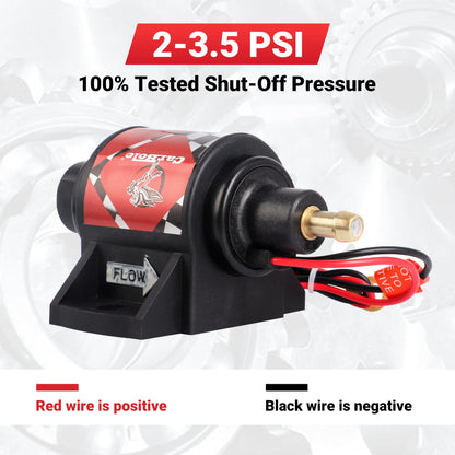 CarBole Gasoline Electric Fuel Pump Universal 5/16 Inch Inlet and Outlet Inline 12V 1-2A 28GPH 2-3.5P.S.I. Operating Fuel Pressure