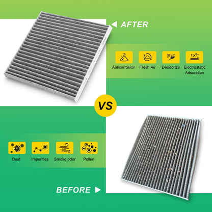 CF11671 Cabin Air Filter Replacement CP671 Compatible with RAM 1500/2500/3500 2016-2024,1500 CLASSIC/4500/5500 2016-2023;Jeep Wagoneer 2022-2023;Mazda CX-7 2007-2012 includes Activated Carbon 3 Packs