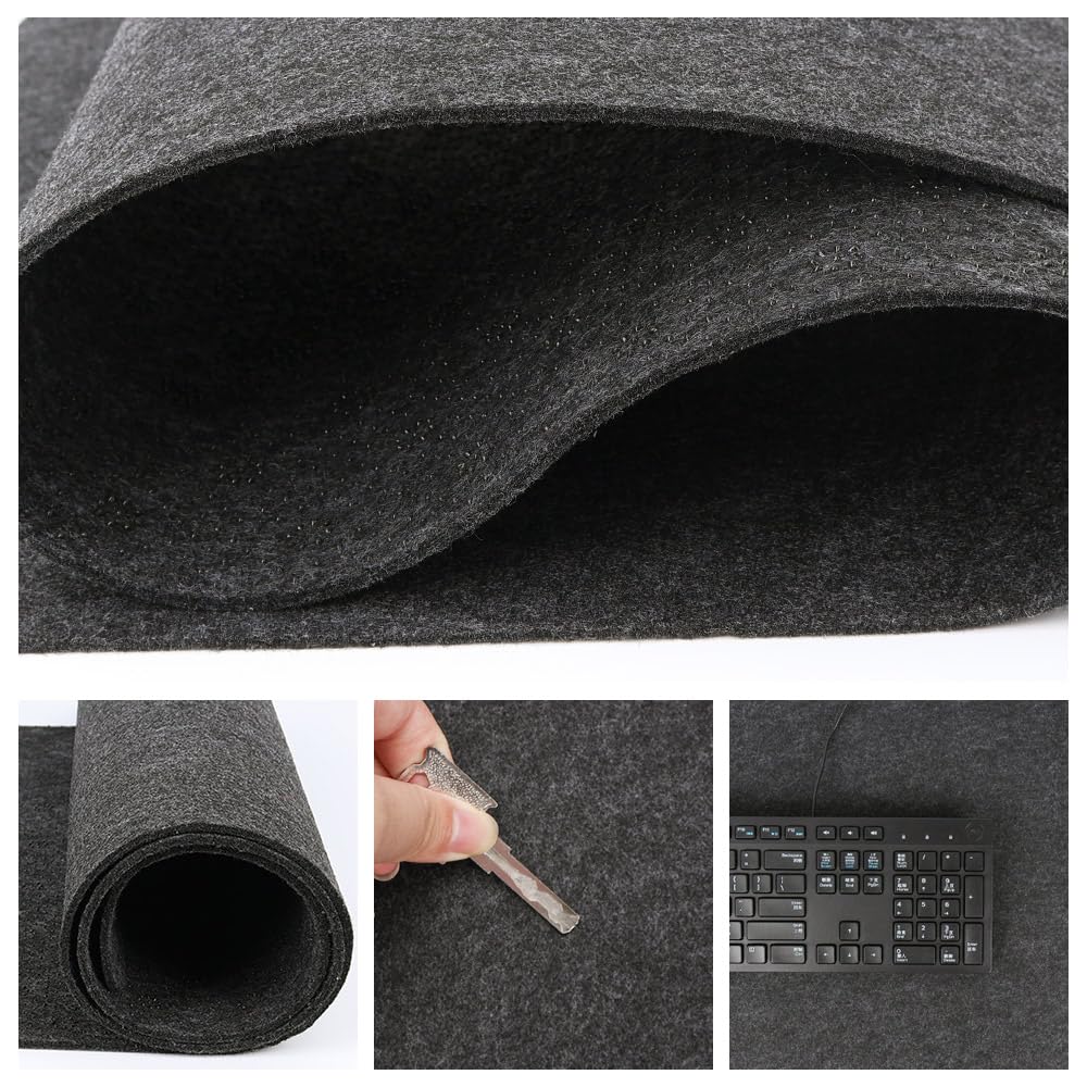 DAWNTREES Desk Mat, Felt Desk Pad,40''x16'' Large Full Mouse Pad, Keyboard Mat,100X40cm Desk Pad Protector for PC,Computers, Laptops, Office and Home (Dark Gray)