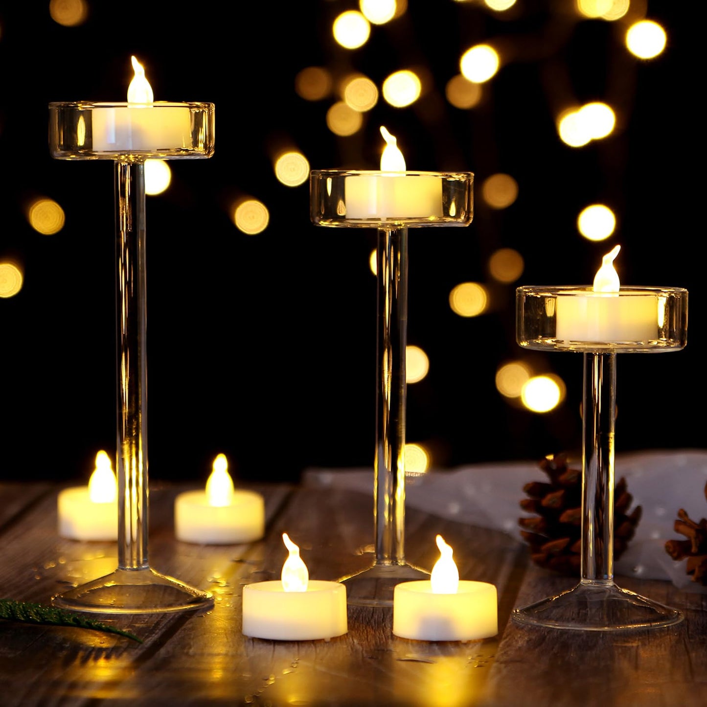 AGPtEK Timer Flickering Flameless LED Small Tealight Battery-Operated Tealights for Wedding Holiday Party Home Decoration 24pcs(Warm White)