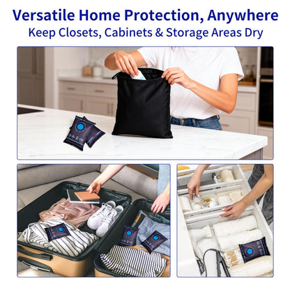 4Pcs Dehumidifier Bags for Car, 2026 New Reusable Moisture Absorber Pack, Car Dehumidification Silicone for Home, Car, Basement, RV, Boats, Closet Vehicles to Prevent Damp