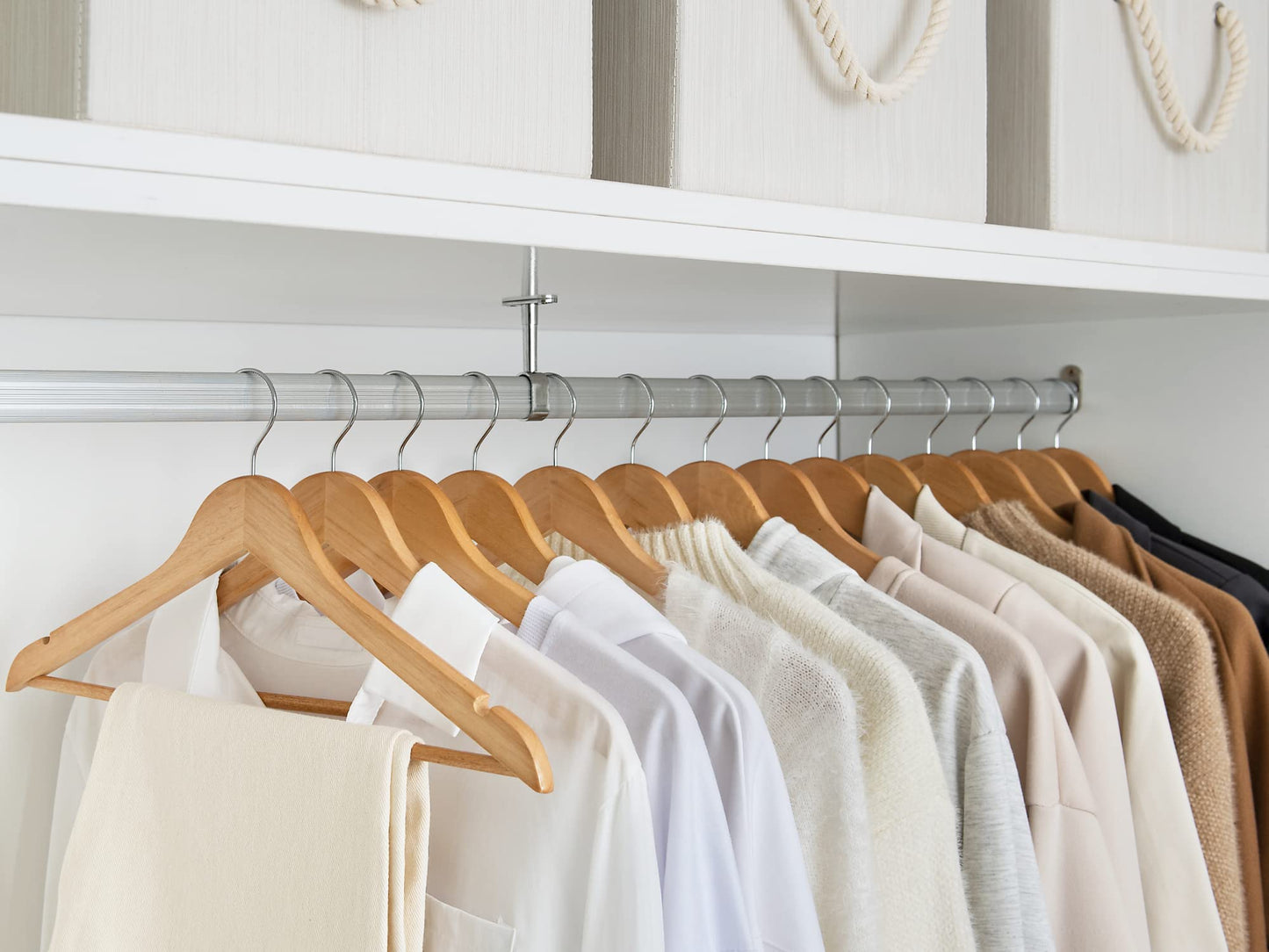 StorageWorks Wooden Hangers 20 Pack, Wood Coat Hanger for Coats, Shirts, Jackets, Pants, Suits, Natural Wood Color