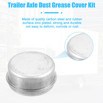 X AUTOHAUX 4pcs 2.44" Trailer Axle Dust Cap Cup Grease Cover for Dexter EZ Lube Trailer Camper 5200 to 6000 Lb Axle Wheel Hub Bearing